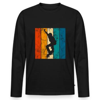 Skateboarder Skateboard Skater Skate Skateing - Men's Premium Organic Long Sleeve Shirt - black - Front - Nico (187cm)