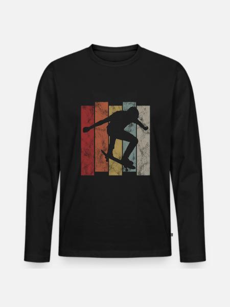 Skateboarder Skateboard Skater Skate Skateing - Men's Premium Organic Long Sleeve Shirt - black
