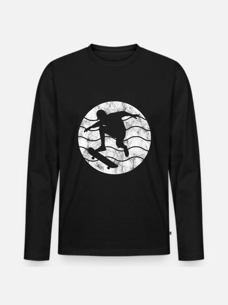 Skateboarder Skateboard Skater Skate Skateing - Men's Premium Organic Long Sleeve Shirt - black