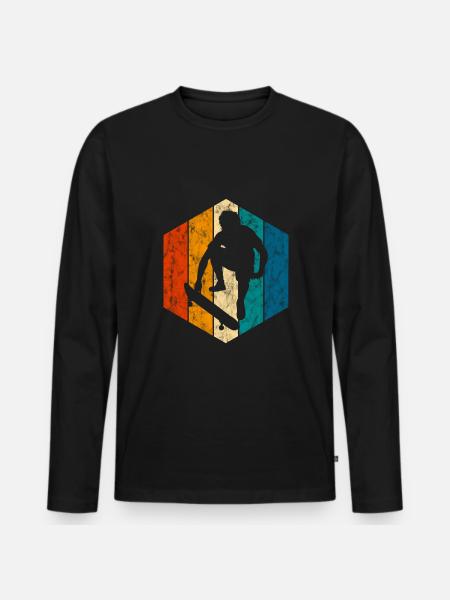 Skateboard Skateboarder Skater Skate Skateing - Men's Premium Organic Long Sleeve Shirt - black