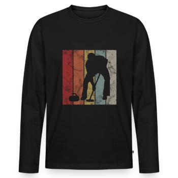Curling sur glace Curling Retro Cadeau - T-shirt manches longues Premium bio Homme - noir - Devant - Nico (187cm)
