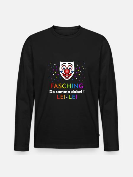 Fasching Do samma dabei - Männer Premium Bio Langarmshirt - Schwarz