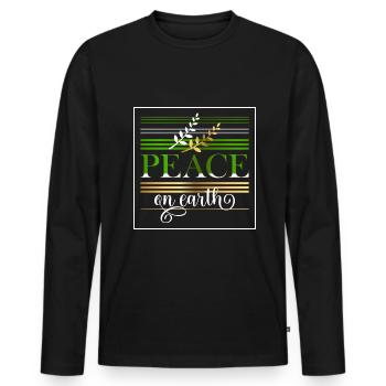 Peace on earth - Männer Premium Bio Langarmshirt - Schwarz - Vorne - Nico (187cm)