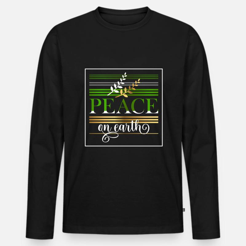 Peace on earth - Männer Premium Bio Langarmshirt - Schwarz