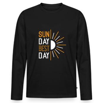 Dimanche Meilleur Jour - T-shirt manches longues Premium bio Homme - noir - Devant - Nico (187cm)