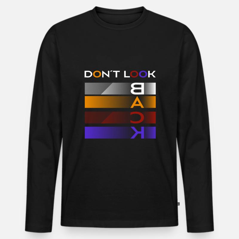 Dont look back - Männer Premium Bio Langarmshirt - Schwarz