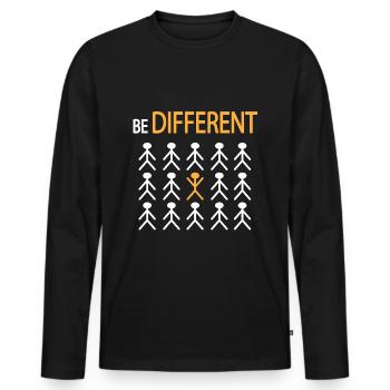Be Different unique black sheep especially - Men's Premium Organic Long Sleeve Shirt - black - Front - Nico (187cm)
