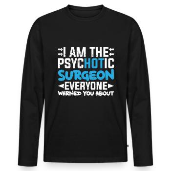 Chirurg - Männer Premium Bio Langarmshirt - Schwarz - Vorne - Nico (187cm)