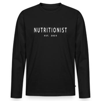 Nutritionist Est. 2023 Graduated Nutritionist Gift - Men's Premium Organic Long Sleeve Shirt - black - Front - Nico (187cm)