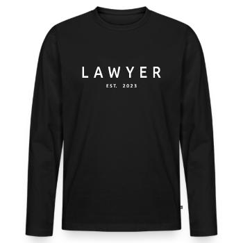 Lawyer Est. 2023 Graduated Lawyer School Student - Men's Premium Organic Long Sleeve Shirt - black - Front - Nico (187cm)