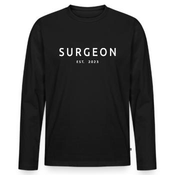 Surgeon Est. 2023 Graduated Surgeon Doctor Student - Men's Premium Organic Long Sleeve Shirt - black - Front - Nico (187cm)