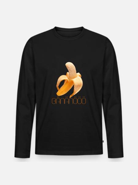 Banane - Männer Premium Bio Langarmshirt - Schwarz