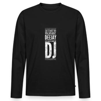 DJ Deejay Musik Techno Music Turntable Geschenk - Männer Premium Bio Langarmshirt - Schwarz - Vorne - Nico (187cm)