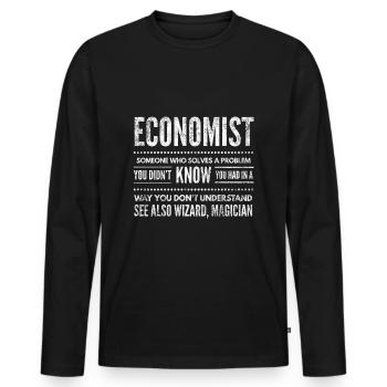 Économie Métiers Économiste Finance Don C - T-shirt manches longues Premium bio Homme - noir - Devant - Nico (187cm)