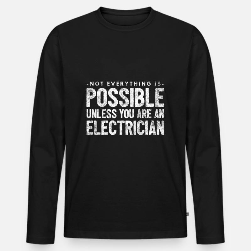 Elektriker Strom Elektrik Beruf Geschenk - Männer Premium Bio Langarmshirt - Schwarz