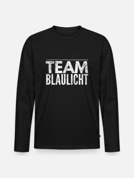Team Blaulicht Geschenk - Männer Premium Bio Langarmshirt - Schwarz