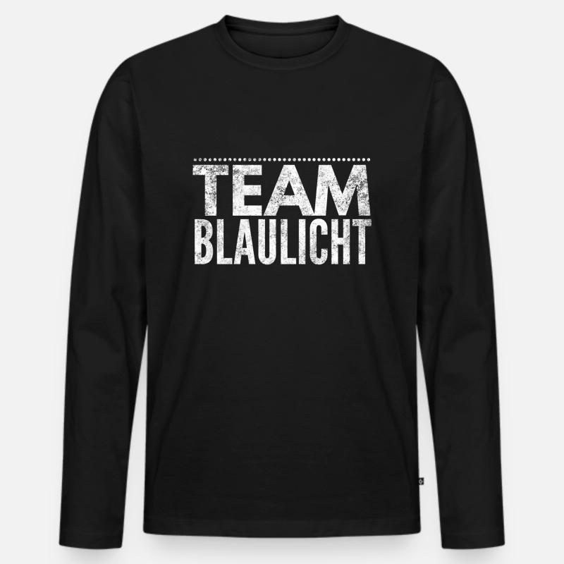 Team Blaulicht Geschenk - Männer Premium Bio Langarmshirt - Schwarz