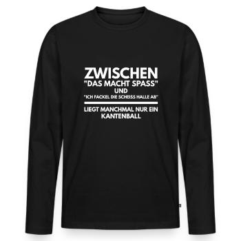 Beim Tischtennis bringt man mich schnell zur Wut - Männer Premium Bio Langarmshirt - Schwarz - Vorne - Nico (187cm)