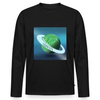 German World - Männer Premium Bio Langarmshirt - Schwarz - Vorne - Nico (187cm)