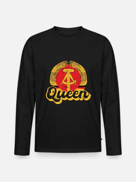 GDR Queen Nostalgia Gift - Men's Premium Organic Long Sleeve Shirt - black