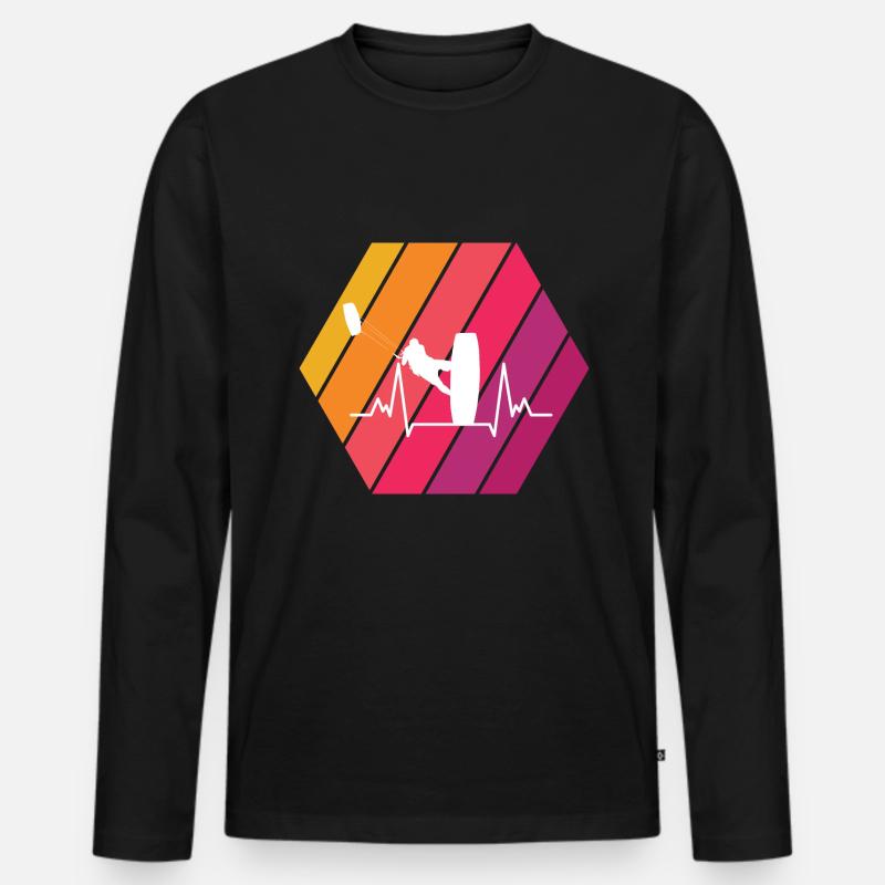 Kitesurfing - Männer Premium Bio Langarmshirt - Schwarz