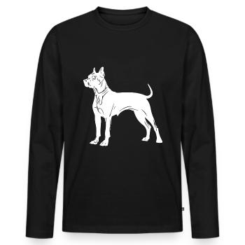Pit Dog Silhouette - Men's Premium Organic Long Sleeve Shirt - black - Front - Nico (187cm)