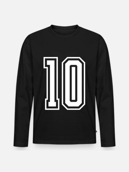 10 Numéro - T-shirt manches longues Premium bio Homme - noir