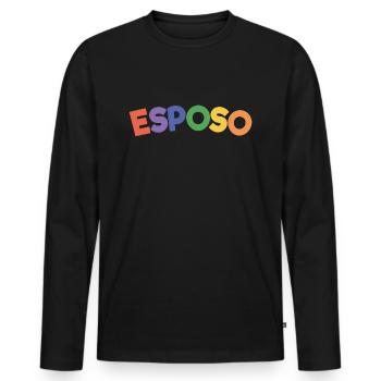 Esposo Husband To Be Groom Married Men Wedding - Men's Premium Organic Long Sleeve Shirt - black - Front - Nico (187cm)
