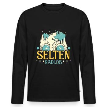 Coole Fahrrad und Mountainbike Geschenke MTB - Männer Premium Bio Langarmshirt - Schwarz - Vorne - Nico (187cm)
