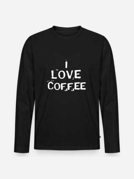 I Love Coffee - Men's Premium Organic Long Sleeve Shirt - black