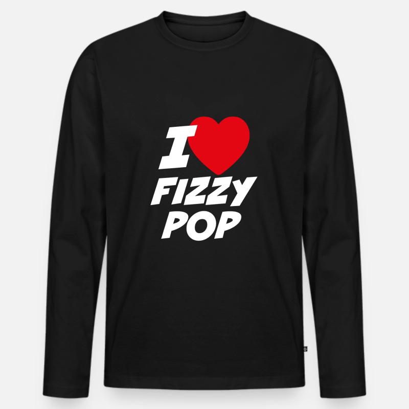 Ich liebe Fizzy Pop - Männer Premium Bio Langarmshirt - Schwarz