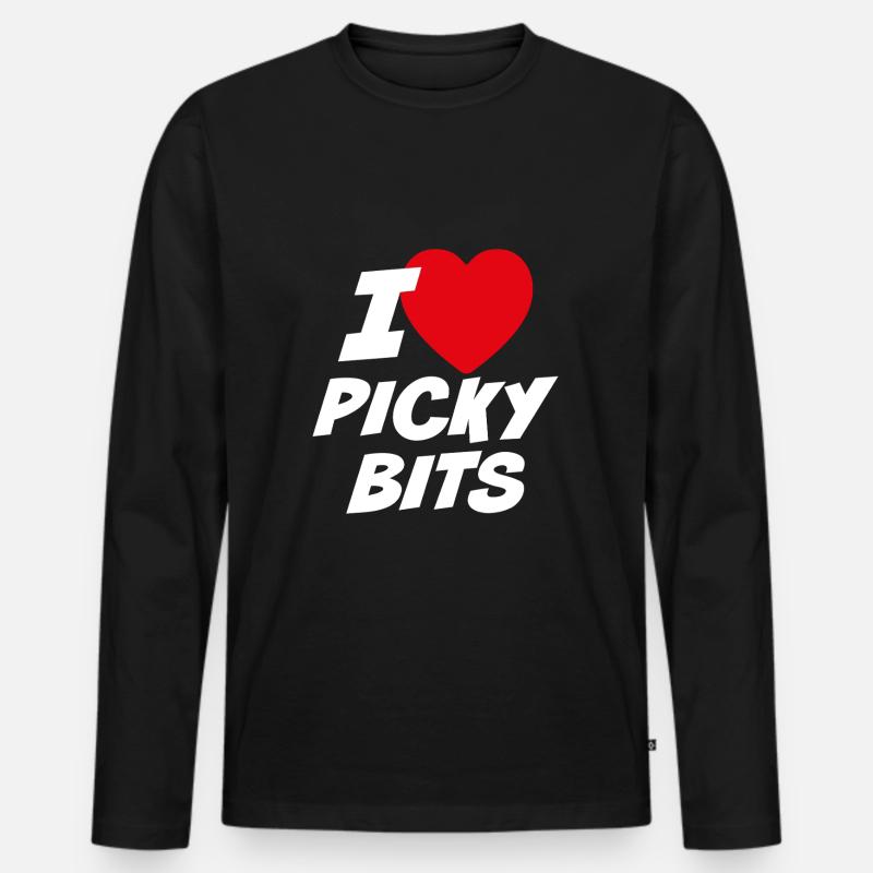 Ich liebe wählerische Bits - Männer Premium Bio Langarmshirt - Schwarz