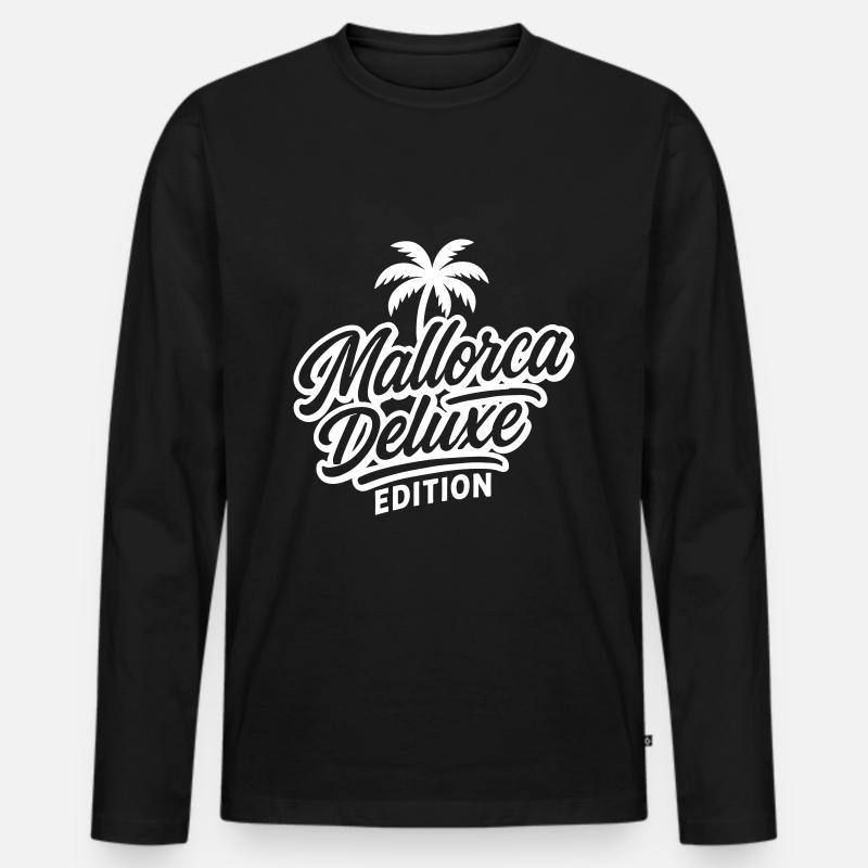 Mallorca Deluxe Edition - Männer Premium Bio Langarmshirt - Schwarz