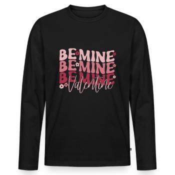 Valentine's Day Heart Love Gift Idea T-shirt - Men's Premium Organic Long Sleeve Shirt - black - Front - Nico (187cm)