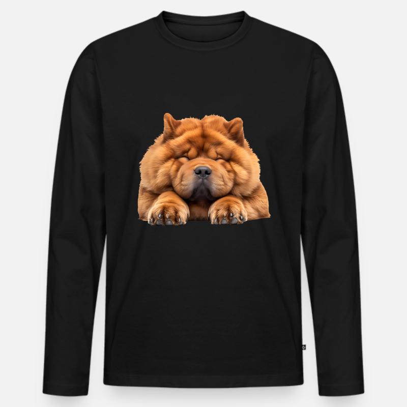 Chow Chow - Männer Premium Bio Langarmshirt - Schwarz