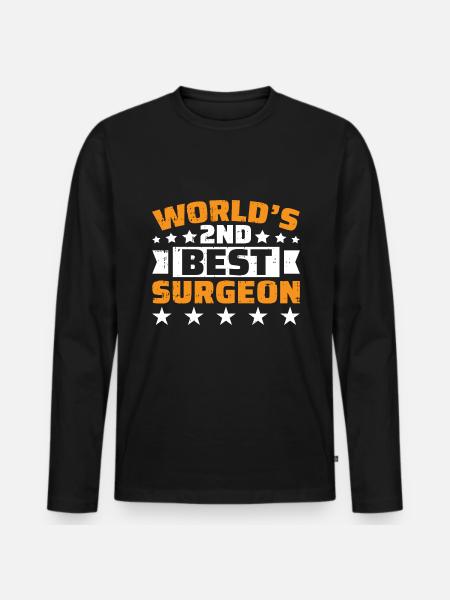 Chirurg - Männer Premium Bio Langarmshirt - Schwarz
