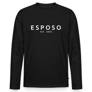 Esposo Est. 2022 Fiançailles pour le mariage du marié - T-shirt manches longues Premium bio Homme - noir - Devant - Nico (187cm)