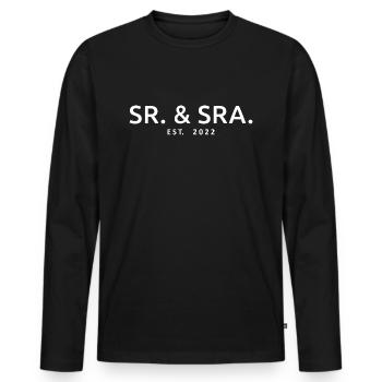 Sr. & Sra. Est. 2022 - Hochzeitsgeschenk für Männer & Frauen - Männer Premium Bio Langarmshirt - Schwarz - Vorne - Nico (187cm)
