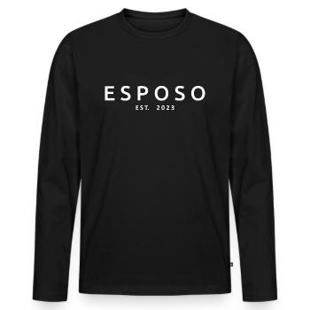 Esposo Est. 2023 Mariage cadeau du marié de fiançailles - T-shirt manches longues Premium bio Homme - noir - Devant - Nico (187cm)