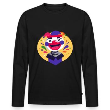 Clown Karneval Fasching Kostüm Umzug Feiern Narr D - Männer Premium Bio Langarmshirt - Schwarz - Vorne - Nico (187cm)