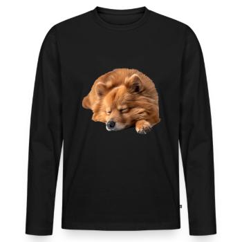 Finnish Spitz - Men's Premium Organic Long Sleeve Shirt - black - Front - Nico (187cm)