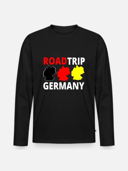 Deutschland Roadtrip Urlaub Ferien T-Shirt - Männer Premium Bio Langarmshirt - Schwarz