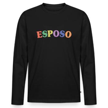 Esposo Husband To Be Groom Married Men Wedding - Men's Premium Organic Long Sleeve Shirt - black - Front - Nico (187cm)