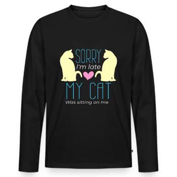 Delay Cat Cat Lovers Surprise Fun - Men's Premium Organic Long Sleeve Shirt - black - Front - Nico (187cm)