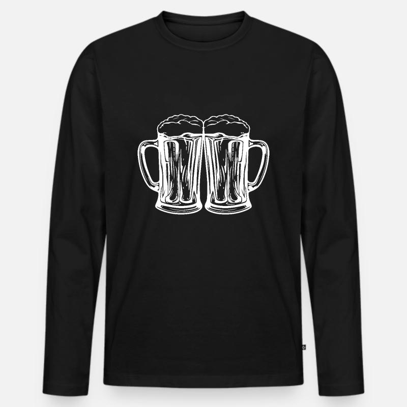 Bier Prost Symbol - Männer Premium Bio Langarmshirt - Schwarz