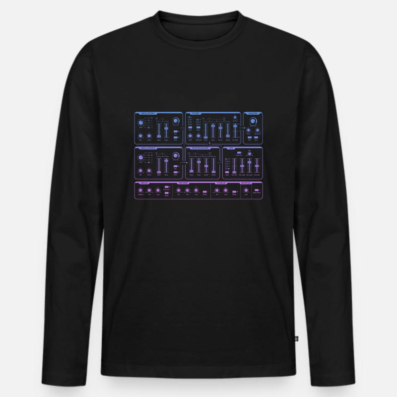 Synthesizer | Gradient Synth - Männer Premium Bio Langarmshirt - Schwarz