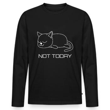 Chat de la mort de besoin Chat Amour de chat - T-shirt manches longues Premium bio Homme - noir - Devant - Nico (187cm)