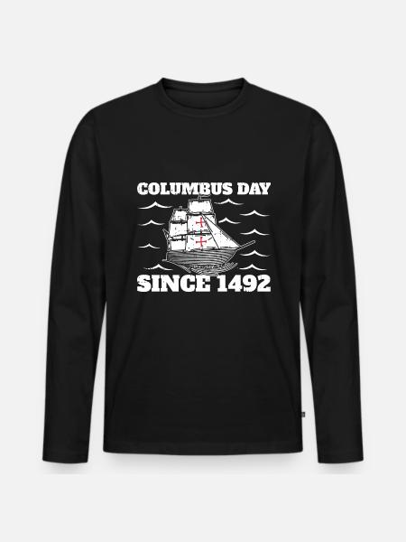 Christopher Columbus - Männer Premium Bio Langarmshirt - Schwarz