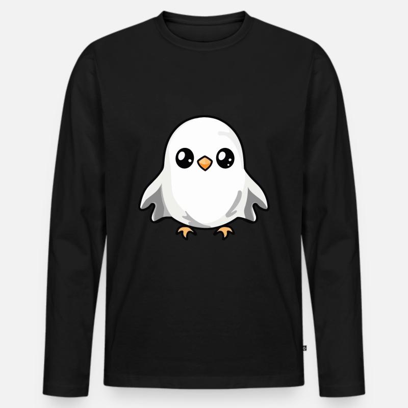Taube Vogel Halloween Lustig Geist - Männer Premium Bio Langarmshirt - Schwarz