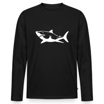 shark - Männer Premium Bio Langarmshirt - Schwarz - Vorne - Nico (187cm)